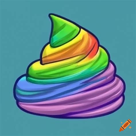 Rainbow colored poop emoji