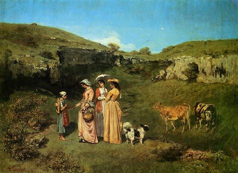 The Young Ladies of the Village by Gustave Courbet - Art Renewal Center