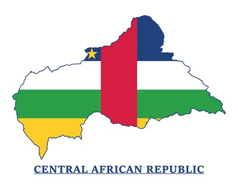 Central African Republic National Flag Map Design, Illustration Of Central African Republic ...