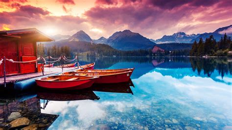 Res: 3840x2160, lake boat beautiful scenery 4k ultra hd wallpaper ...