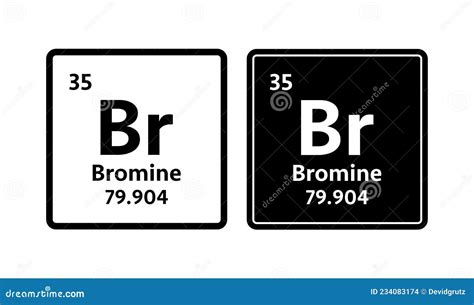 Bromine Symbol. Chemical Element of the Periodic Table Stock Vector ...