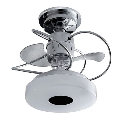 Ventilador Teto Mônaco Cromado Controle Remoto Led Sala Quarto Cozinha Comercial 18w Treviso ...