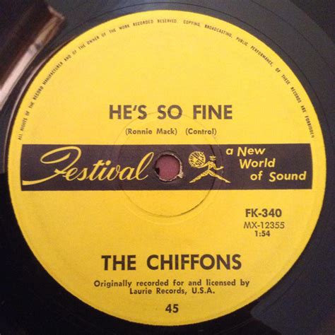 The Chiffons – He's So Fine / Oh My Love (1963, Vinyl) - Discogs