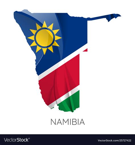 Map namibia with flag Royalty Free Vector Image