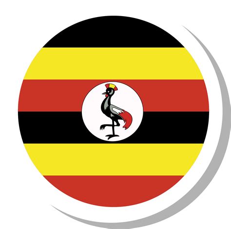 Uganda flag circle shape, flag icon. 16707522 PNG