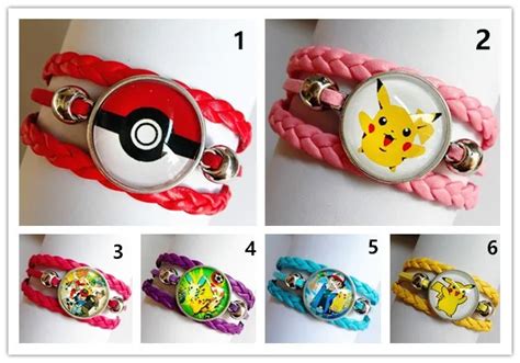 24pcs/lot Cartoon Movie pokemon Bracelet for Girls glass bracelet lovely Charms bracelet best ...