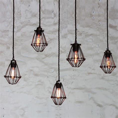 Cage Pendant Light Cluster, Bronze | Cage pendant light, Cluster pendant lighting, Pendant light