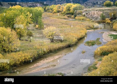 Fall colors along Cheyenne river. South Dakota. USA Stock Photo - Alamy