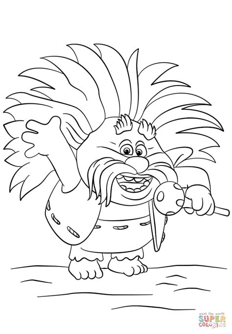 King Peppy from Trolls coloring page | Free Printable Coloring Pages