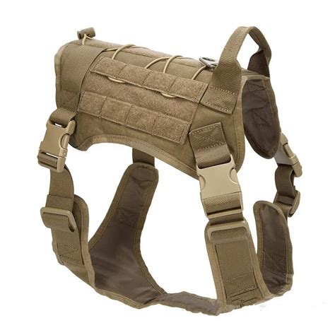 Tactics Dog Harness Big Dogs Harnesses Pet Khaki Large Police Dog Vest ...