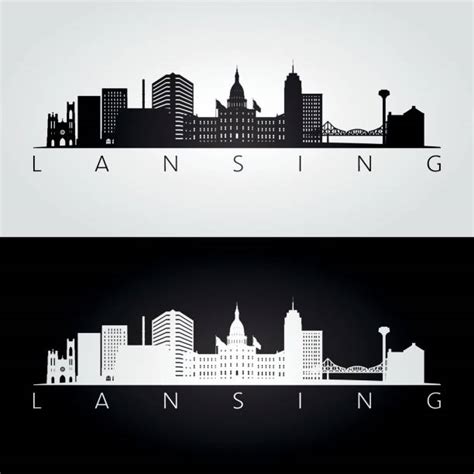 Lansing Michigan Skyline Illustrations, Royalty-Free Vector Graphics ...