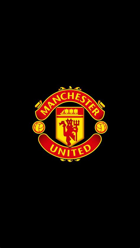 Blackbackground Manchester United logo Wallpaper Download | MobCup