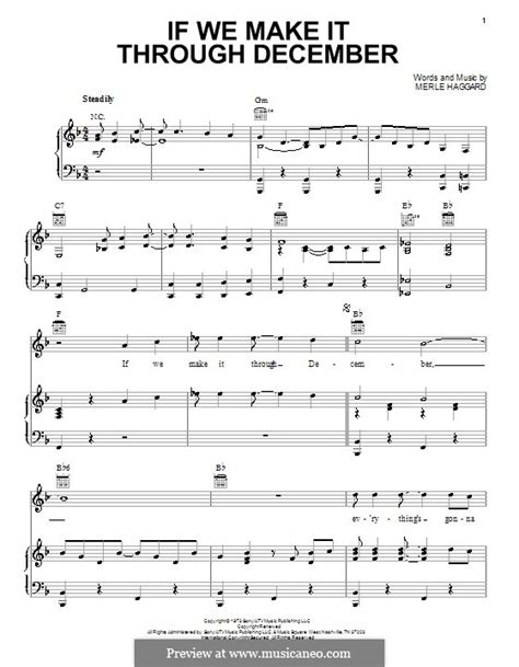 If We Make It Through December by M. Haggard - sheet music on MusicaNeo