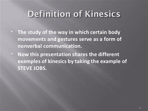 Examples of Kinesics