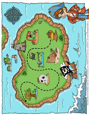 pirate treasure map tims printables - treasure map coloring pages to download and print for free ...