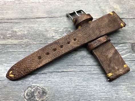 Mens Watch Band Leather Brown Leather Watch Band Engraved | Etsy