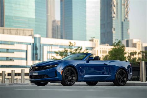 Rent Chevrolet Camaro Convertible Blue in Dubai - Convertible - Octane Luxury Car Rental Dubai