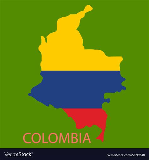 Flag-map colombia Royalty Free Vector Image - VectorStock