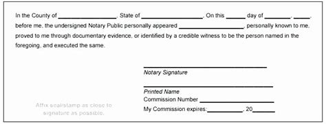 Notary Signature Block Template