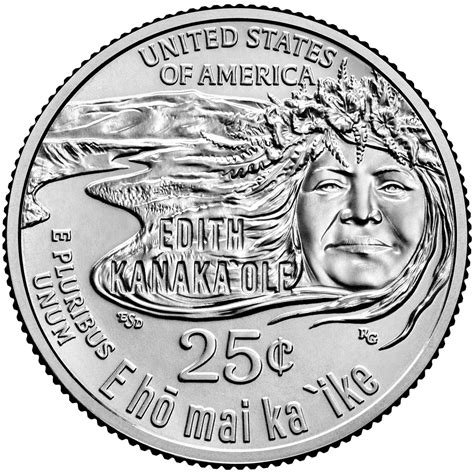 25 cents coin - Edith Kanakaʻole | USA 2023