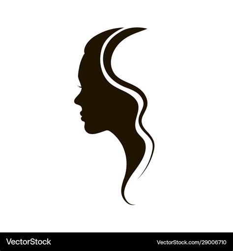 Beautiful female logo profile Royalty Free Vector Image