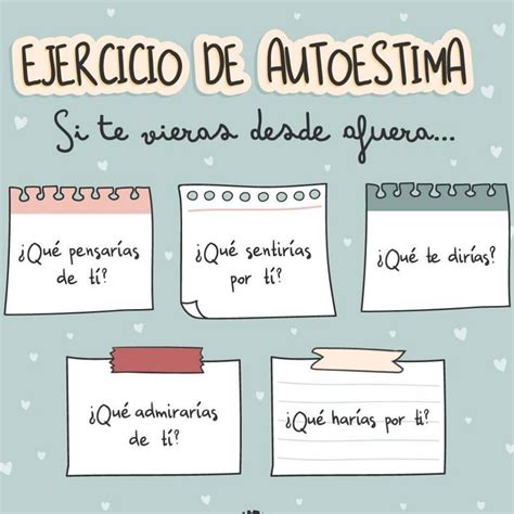 Ejercicio de autoestima. Si te vieras desde afuera. ¿Qué pensarías de ...