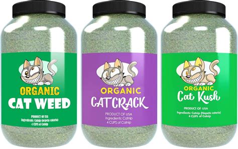 Cat Crack Organic Catnip Combo Pack, Cat Weed, Cat Kush Premium Blend Safe for Cats, Infused ...