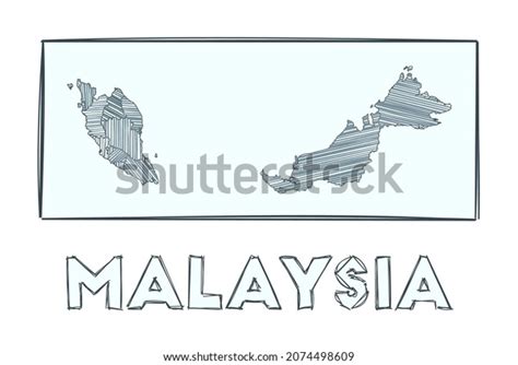 Sketch Map Malaysia Grayscale Hand Drawn Stock Vector (Royalty Free) 2074498609 | Shutterstock