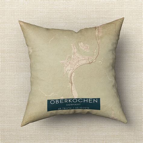 Vintage Oberkochen Germany Map Pillow, Custom Double Sided Pillow - Custom Maps & Posters