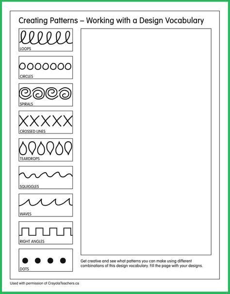 Patterns | Art handouts, Art lessons elementary, Art worksheets