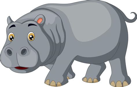 Cute hippo cartoon on white background 9780854 Vector Art at Vecteezy