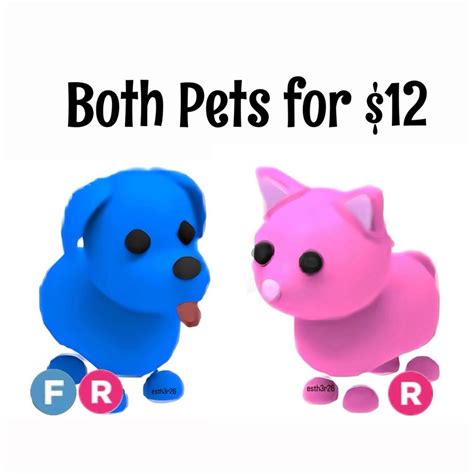 Pink Cat Blue Dog Adopt Me Pet, Video Gaming, Gaming Accessories, In ...