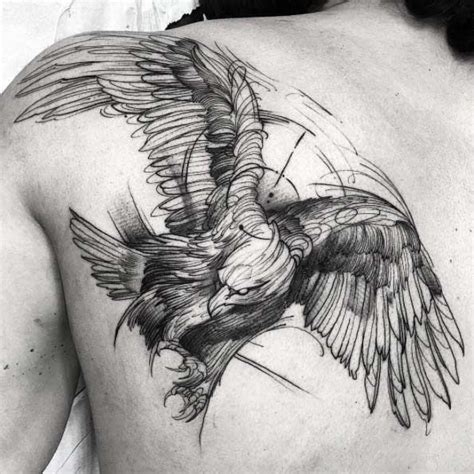 Sketch style eagle tattoo by Fredao Oliveira | Tatuajes aguilas, Brazos tatuados, Diseños de ...