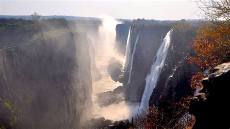 Wallpaper Victoria Falls, Zambia, great waterfalls, fog, autumn 2560x1600 HD Picture, Image