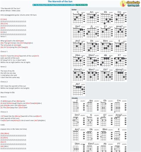 Chord: The Warmth of the Sun - The Beach Boys - tab, song lyric, sheet, guitar, ukulele | chords.vip