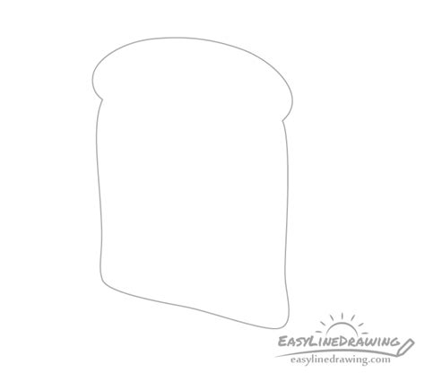 How to Draw a Slice of Bread or Toast Step by Step - EasyLineDrawing