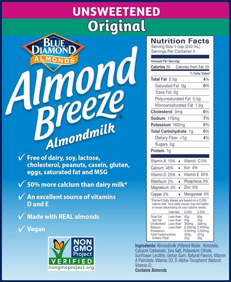 Almond Milk Food Label