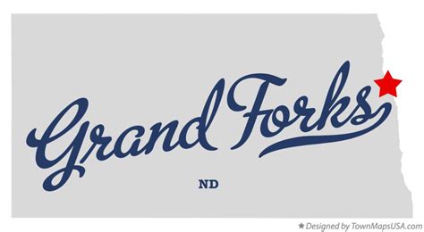 Map of Grand Forks, ND, North Dakota