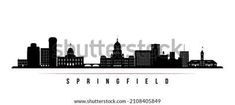 Springfield Skyline Horizontal Banner Black White Stock Vector (Royalty ...