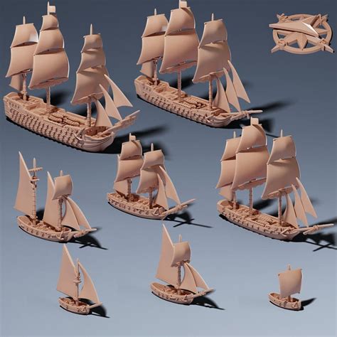 Sailing Ship Miniatures 1/1200 Fleet Pack - Etsy