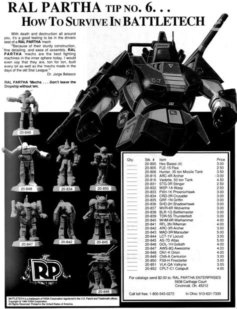 1987 BattleTech Miniatures Advertisement – BattleGrip