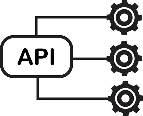 Api linear icon on white background. Api logo. Software integration illustration sign ...