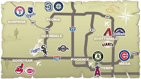 Cactus League Map | League gaming, Spring training, Peoria