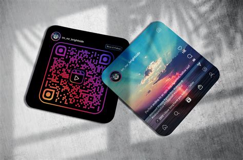 Instagram Reels Dark Mode Social Media Business Cards | Etsy