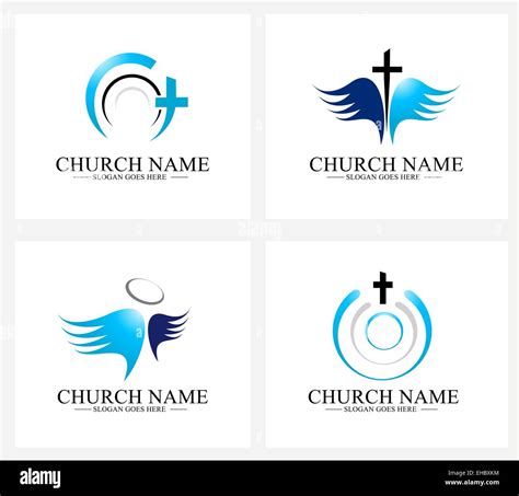 Church Logo Design Set. Creative Church Christian Icon Design Stock Photo - Alamy