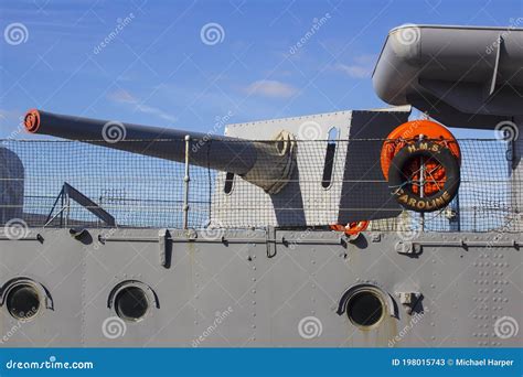 Gun Turret of HMS Caroline C-class Light Cruiser of the Royal Navy Editorial Stock Photo - Image ...