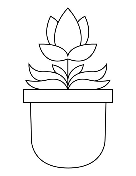 Flower Pot Coloring Pages Printable