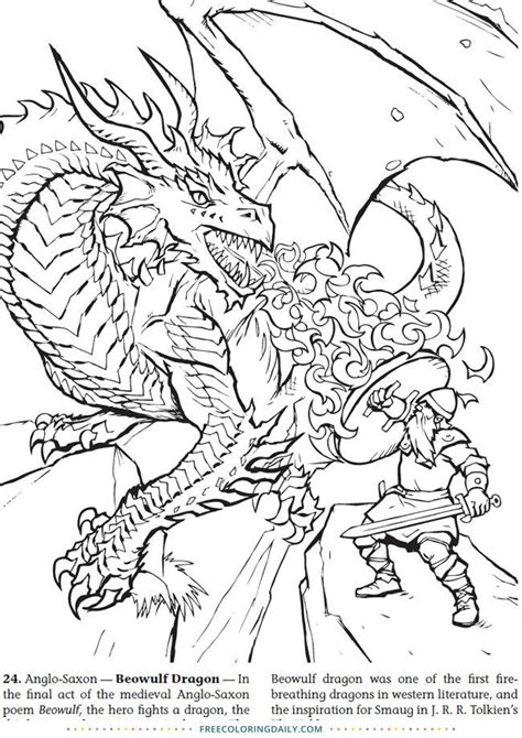 Dragon And Knight Coloring Pages