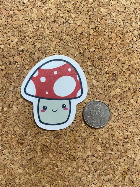 Mushroom Sticker Kawaii Mushroom Sticker Cute Mushroom | Etsy