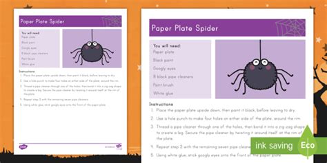 Paper Plate Spider Craft Instructions